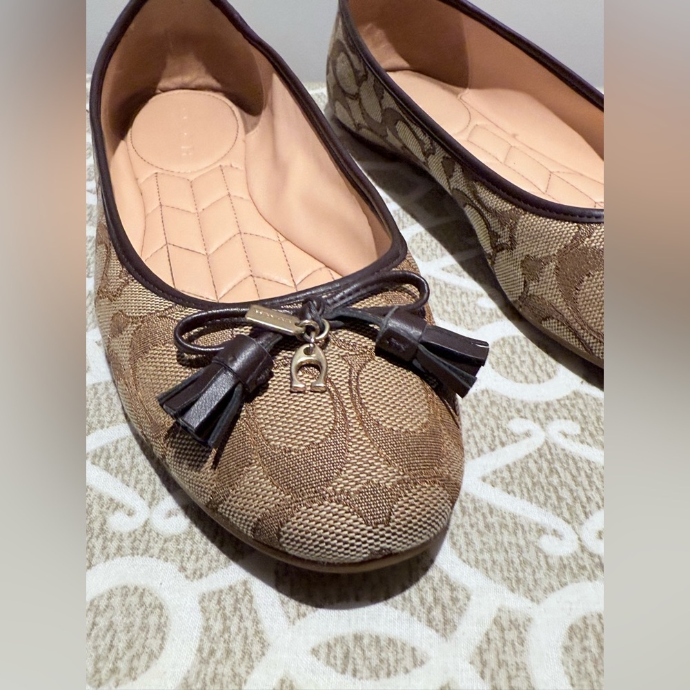 Coach flats Benni Sig Jacq Flat 9.5 monogram brown - Picture 2 of 12